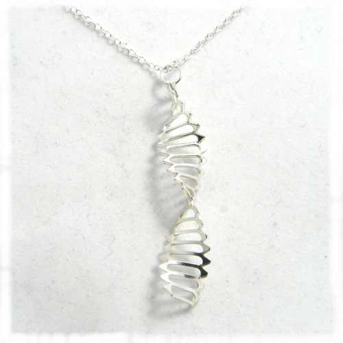 Silver DNA twist necklace